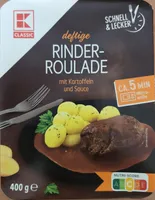 Deftige Rinderroulade mit Kartoffeln und Sauce