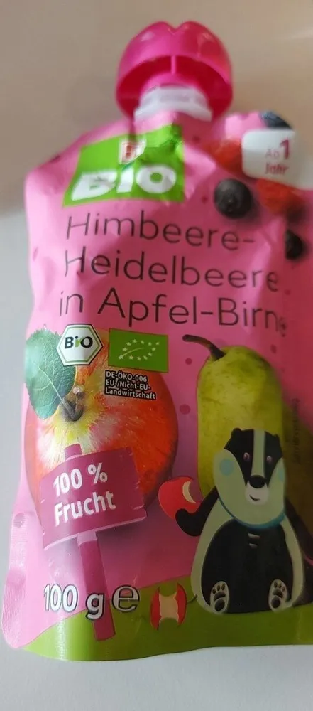 Bio Fruchtmark Apfel Birne Heidelbeere Himbeer