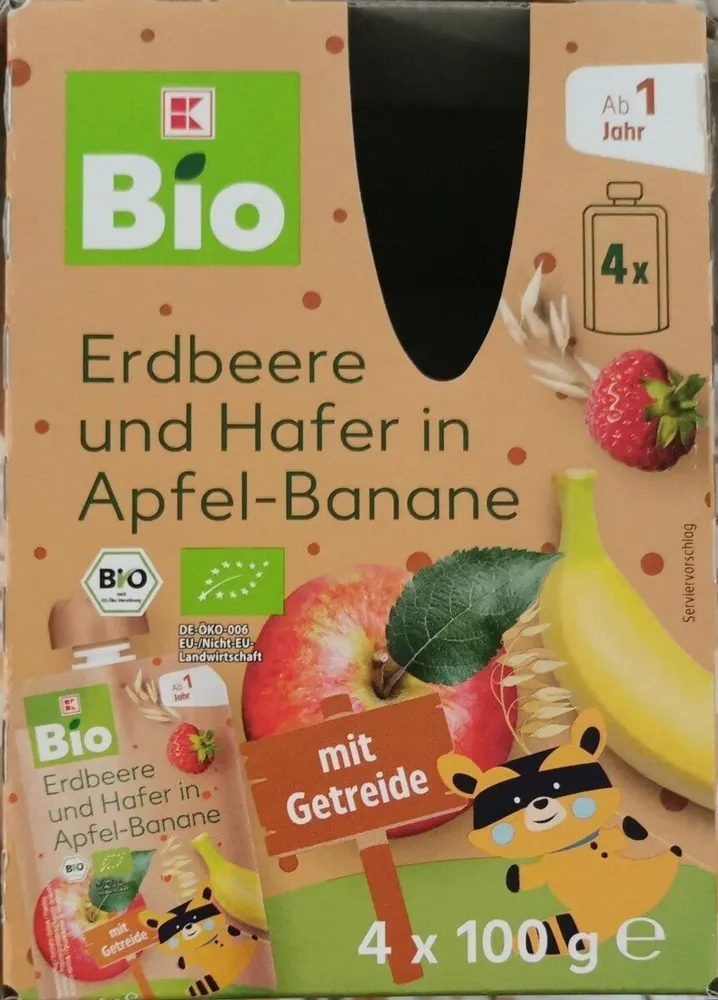 Erdbeere und Hafer in Apfel-Banane