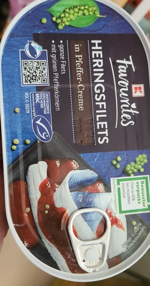 Heringsfilets in Pfeffer-Creme