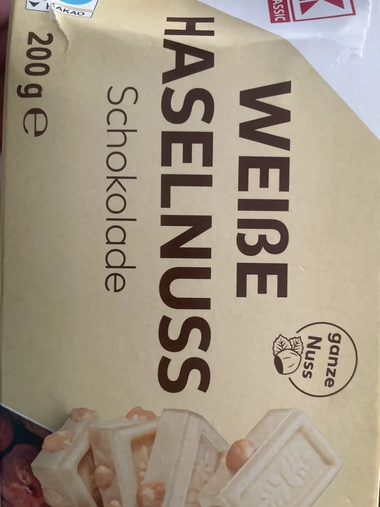 Weiße Haselnuss Schokolade