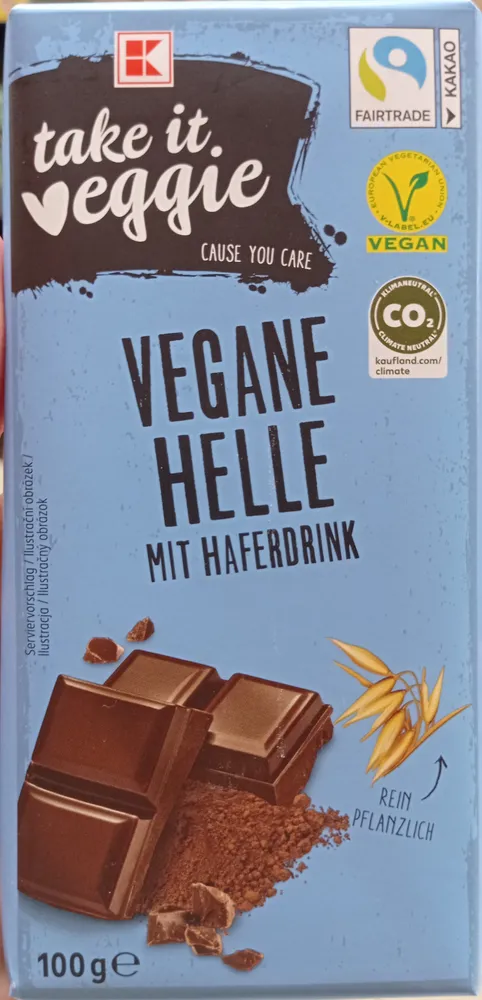 Vegane Helle Schokolade mit Haferdrink