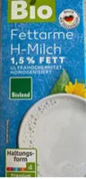Milch, haltbar, 1,5 %, Bio