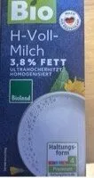 H - Vollmilch 3,8% haltb./ Bio Kcl
