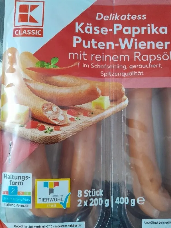 Käse-Paprika Puten-Wiener