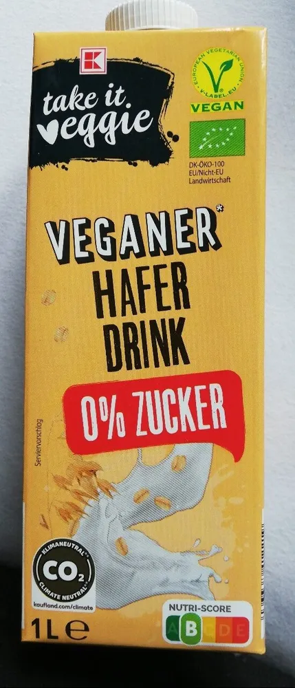 Veganer Haferdrink ohne Zucker