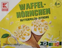 Waffelhörnchen Buttermilch-Zitrone