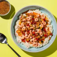 Risotto mit Garnelen und Paprikagemüse