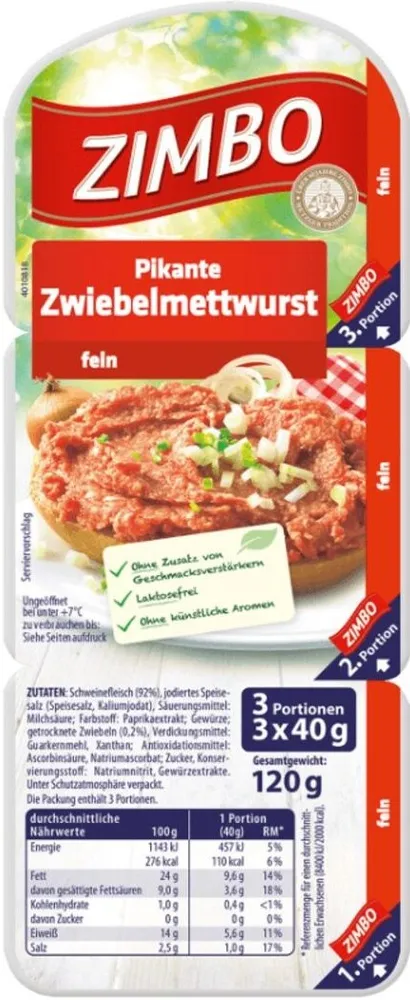 Pikante Zwiebelmettwurst