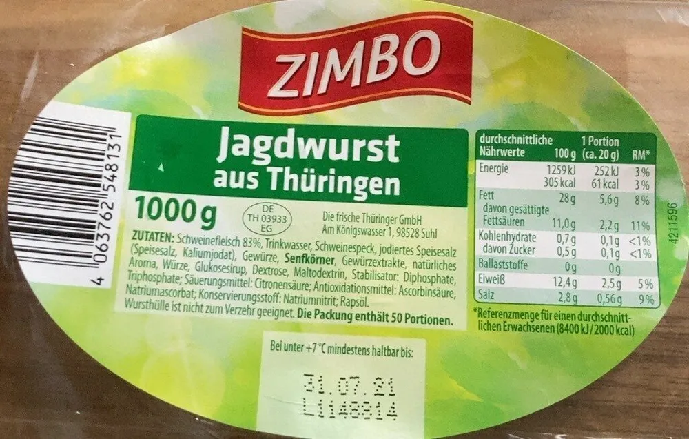 Jagdwurst aus Thüringen