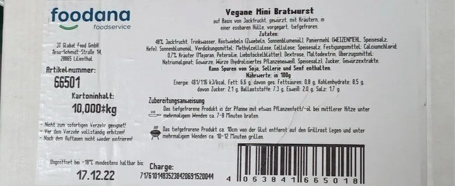 Vegane mini Bratwurst