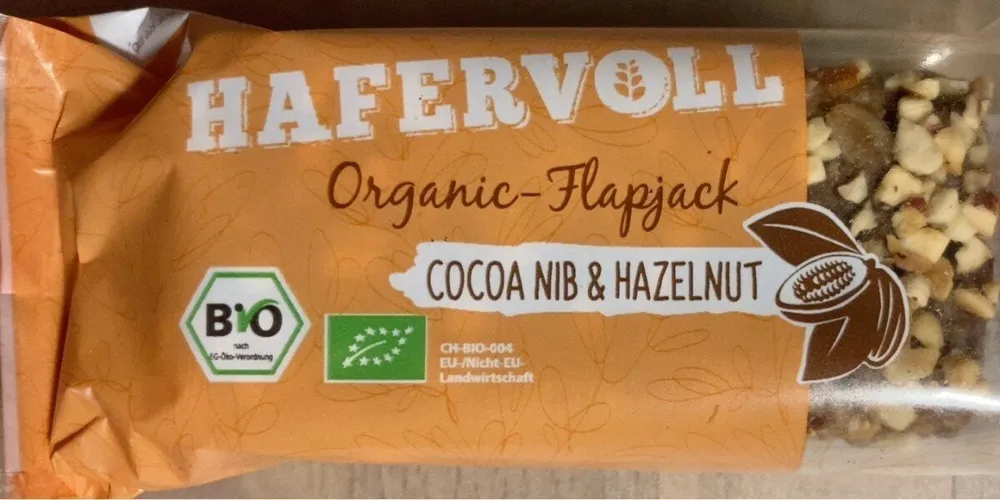 Organic Flapjack cocoa nib & hazelnut