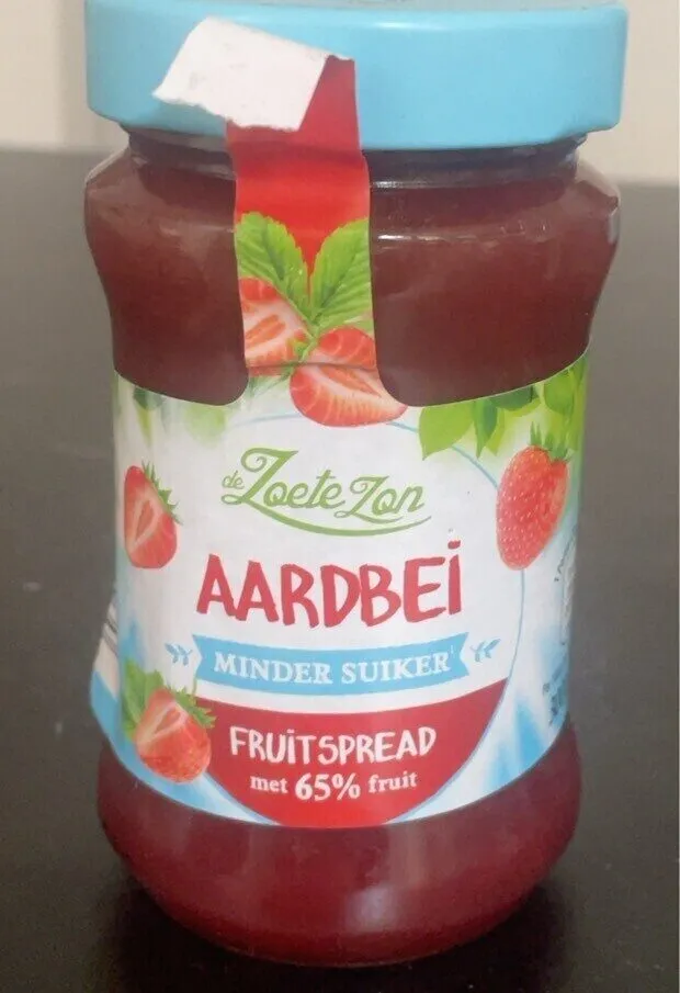 AARDBEI MINDER SUIKER FRUITSPREAD met 65% fruit
