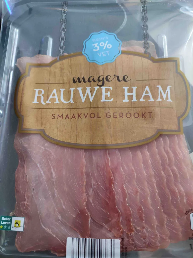 Magere rauwe ham