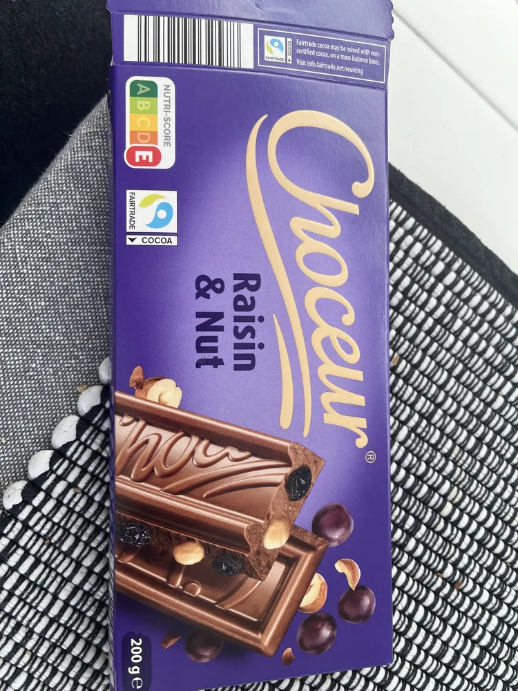 Melk Druif Hazelnoot Chocoladereep