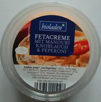 Fetacreme mit Manouri, Knoblauch & Peperoni