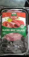 Sliced beef salami