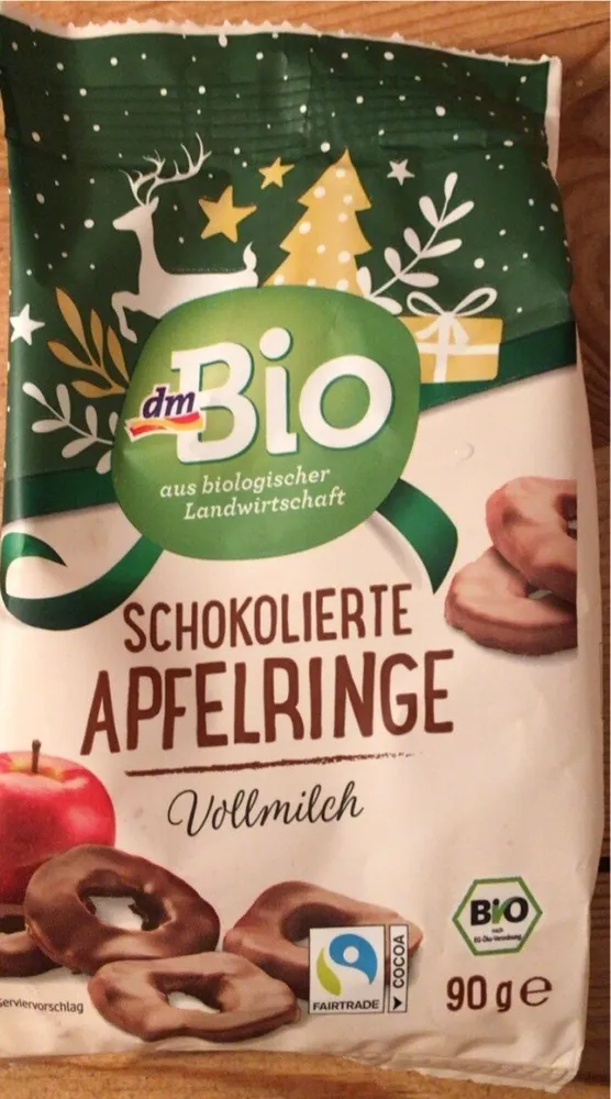 Schokolierte Apfelringe