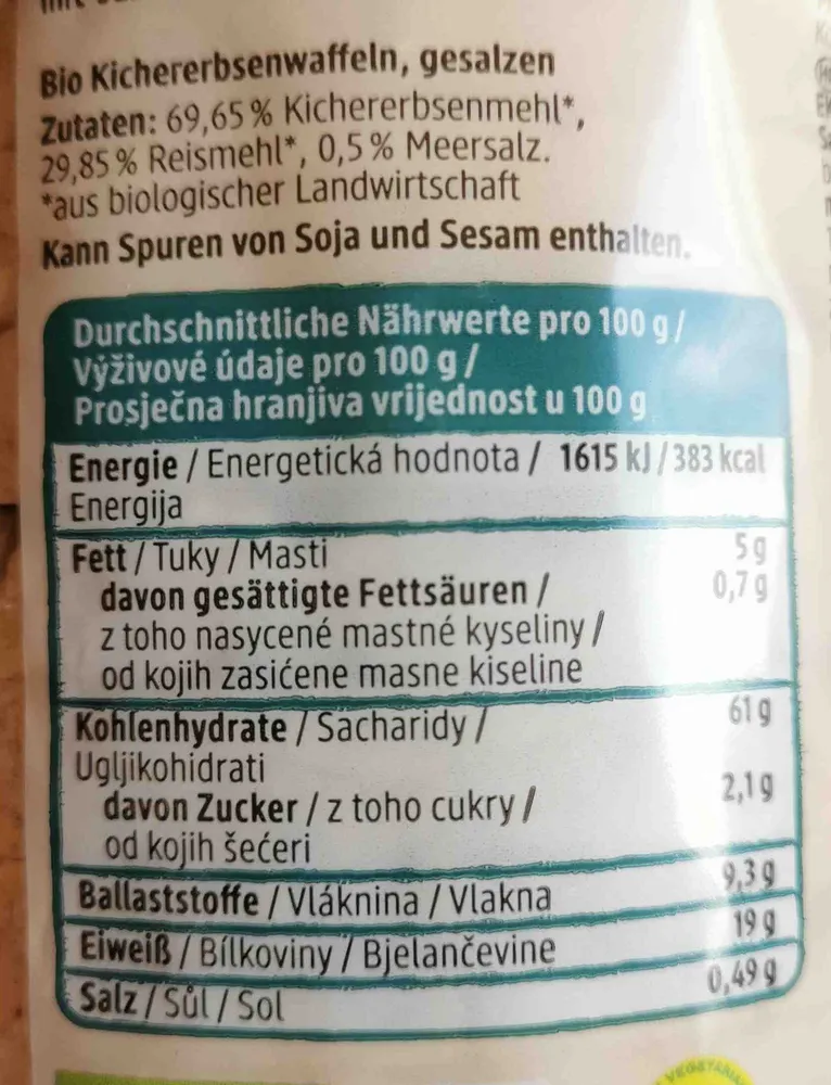 Kichererbsen Waffeln