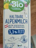 Haltbare Alpenmilch, Bio H-Vollmilch 3,5 % Fett