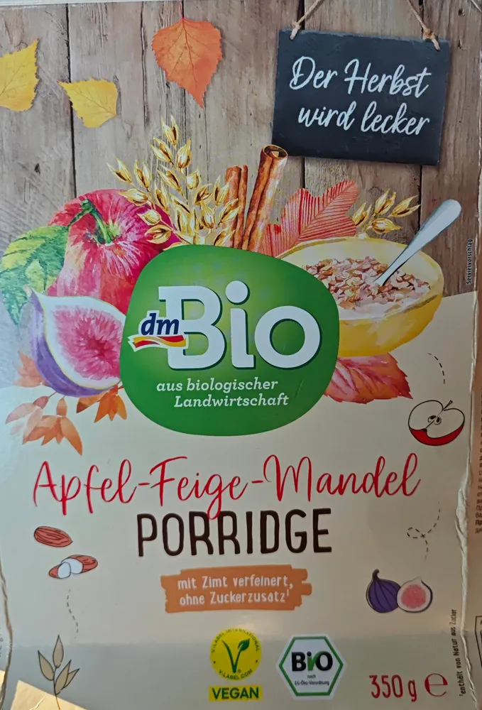 Apfel-feige-Mandel porridge