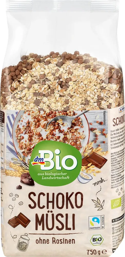 Bio Schokomüsli ohne Rosinen