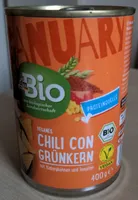 Chili vegan eco cu grâu verde, fasole și roșii