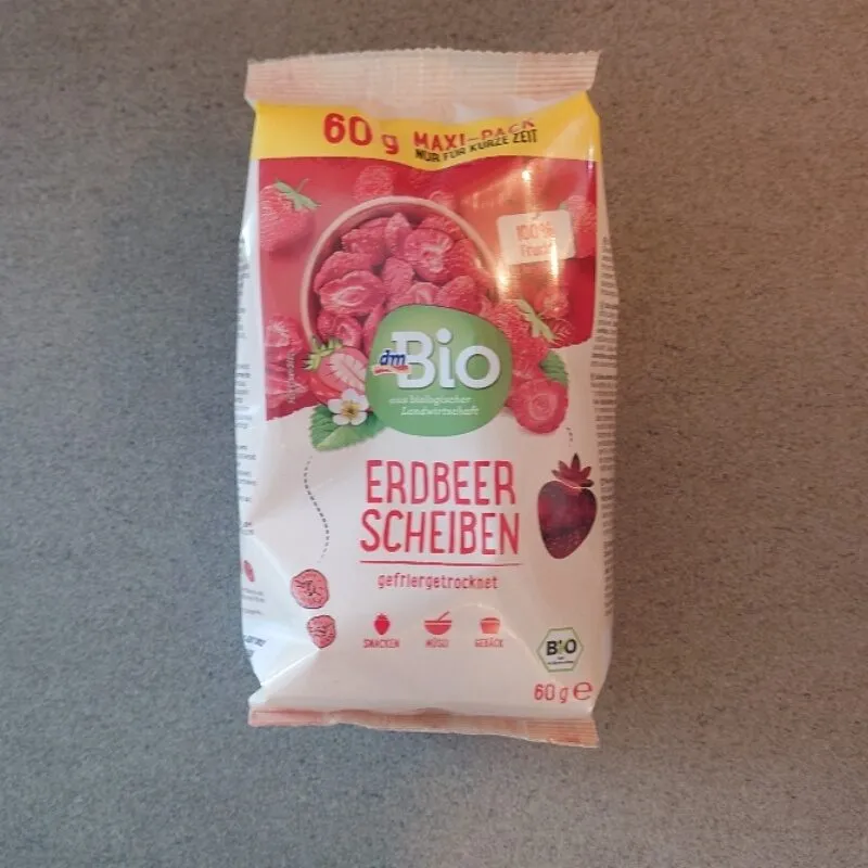 Erdbeerscheiben gefriergetrocknet