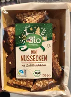 Mini Nussecken mit Zartbitterschokolade