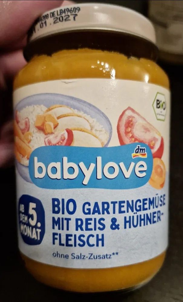 Bio Gartengemüse mit Reis & Hühnerfleisch