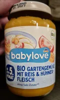 Bio Gartengemüse mit Reis & Hühnerfleisch