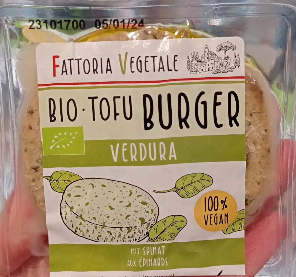 Bio tofu burger verdura