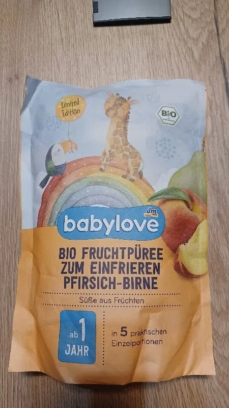 Bio Fruchtpüree zum Einfrieren Pfirsich-Birne