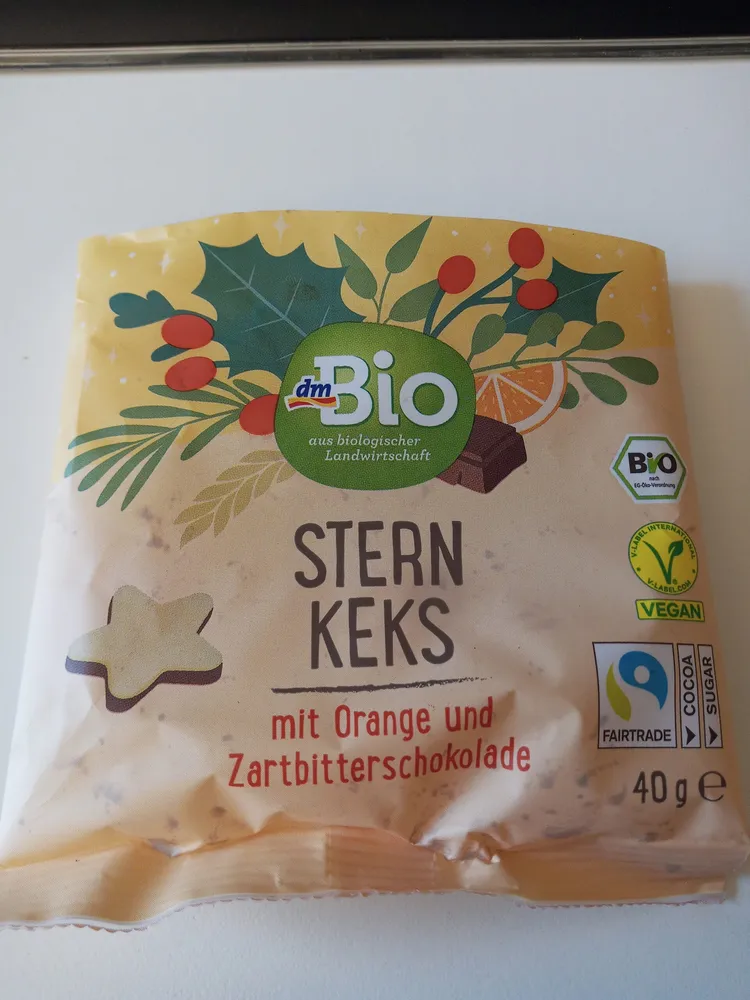 STERN KEKS mit Orange und Zartbitterschokolade