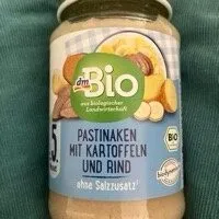 Pastinaken mit Kartoffeln und Rind im Gläschen