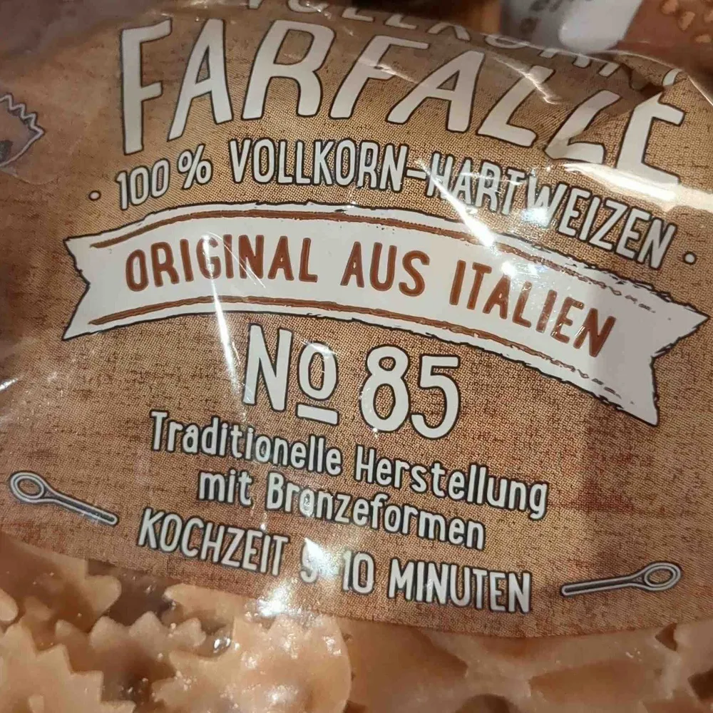 Vollkorn Farfalle