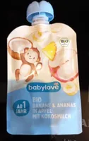 Compote bio banane et ananas in apfel mit kokosmilch