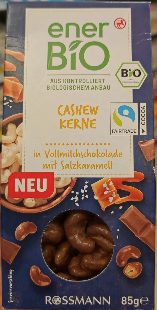 Cachewkerne in vollmilchschokolade mit salzkaramell