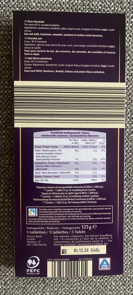 Dark 85% cocoa