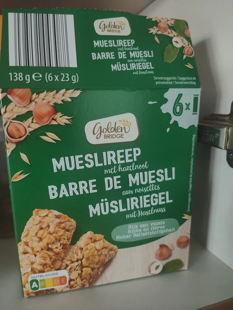 Muesli reep met hazelnoot
