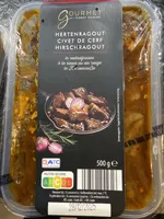 HERTENRAGOUT
CIVET DE CERF
HIRSCHRAGOUT
in rodewijnsaus
à la sauce au vin rouge
in Rotweinsoße