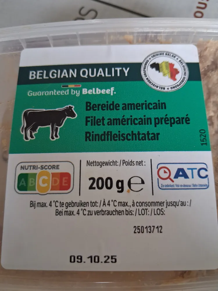 Bereide americain Filet américain préparé Rindfleischetatar