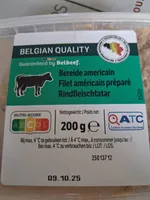 Bereide americain Filet américain préparé Rindfleischetatar