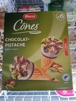 Glaces cônes chocolat pistache