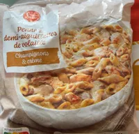 Penne et demi-aiguillettes de volaille ( champignons et crème)