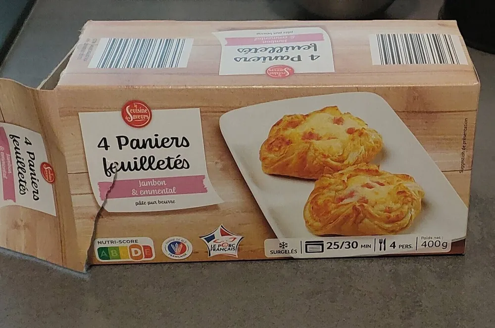 4 paniers feuilletés