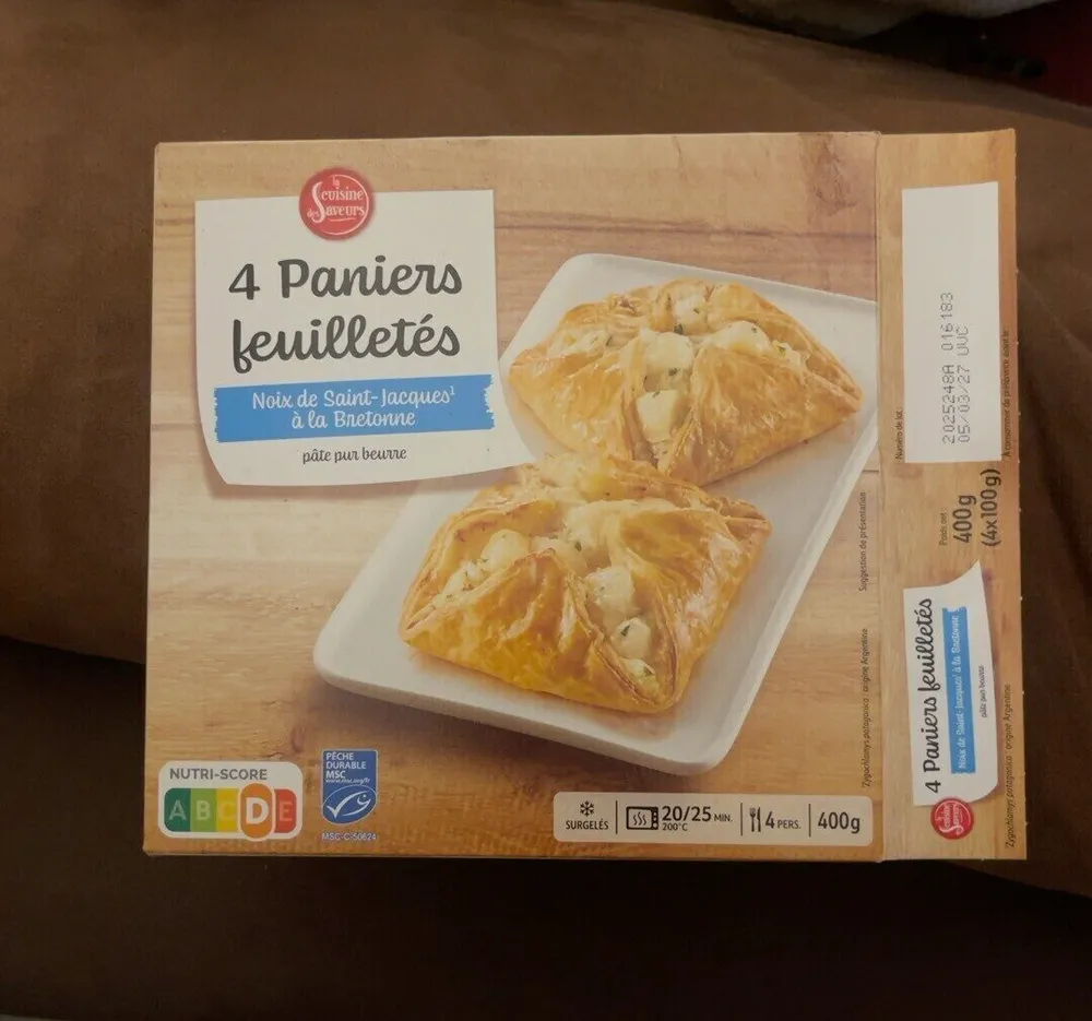 Paniers feuilletés Noix de Saint-Jacques à la bretonne