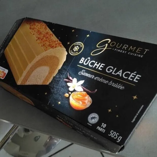Bûche glacée saveur crème brûlée