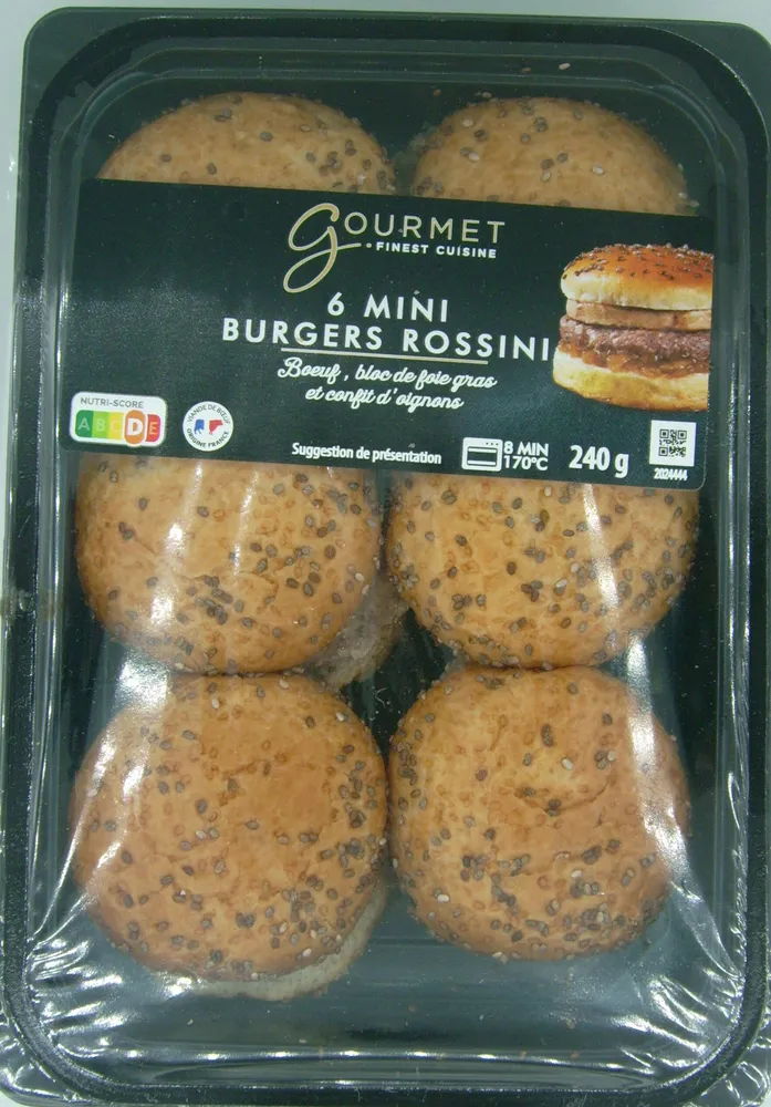 6 mini burgers rossini