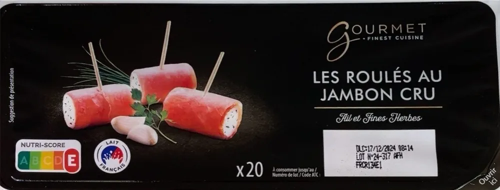 Roulés au jambon cru